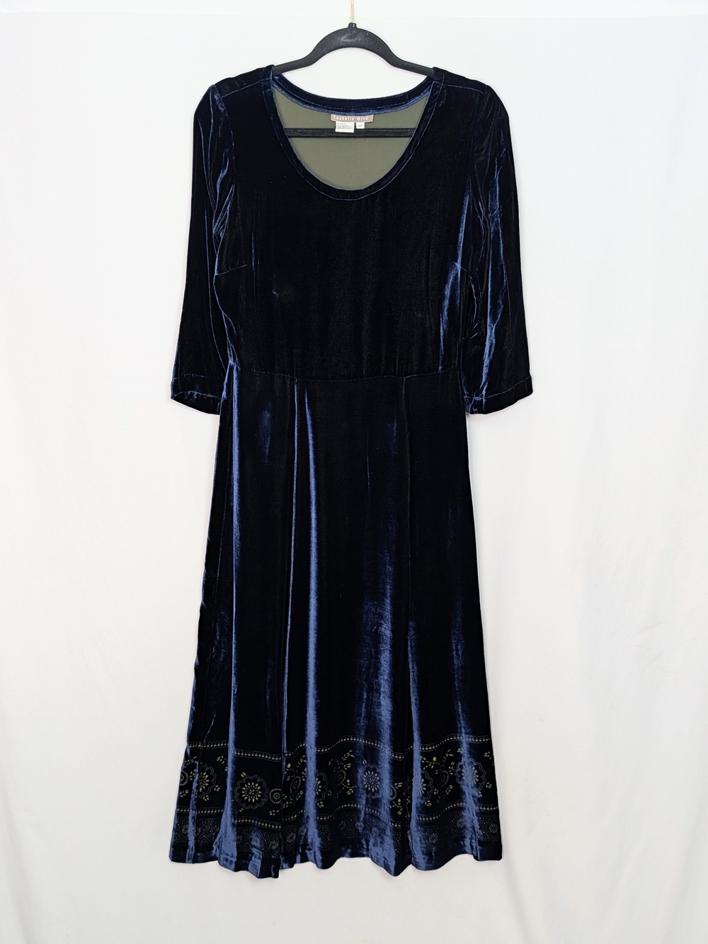 Vintage 90s Velvet Midi Dress 4P Silk Blend Fairy Grunge Boho Goth